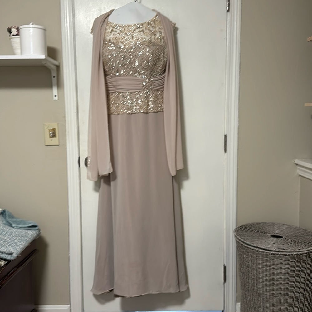 Cameron Blake Mother of the Bride Dress. Size 14 Color Stone